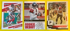 MICHAEL VICK, Atlanta Falcons, 3-card lot, 4x PRO BOWL, COLLEGE FOOTBALL HOF