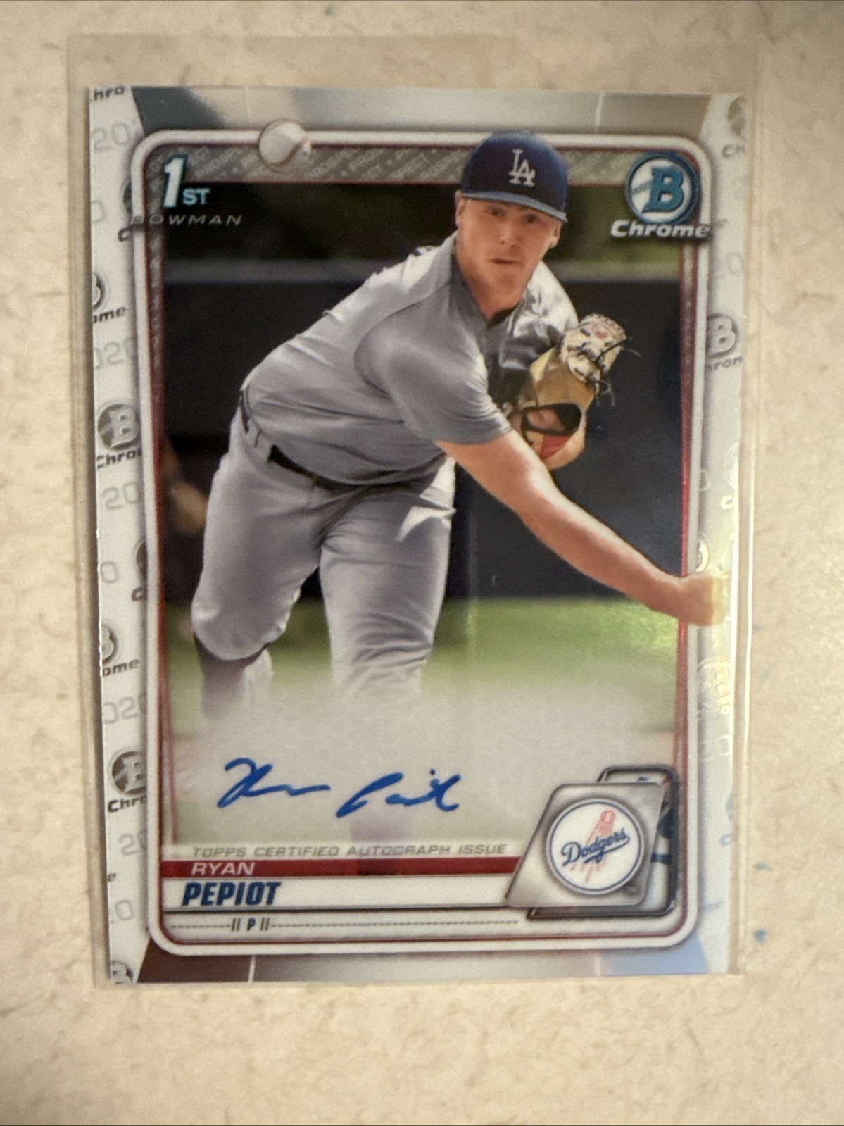 2020 Bowman Chrome - Prospect Autographs Ryan Pepiot #CPA-RPE (AU, RC)