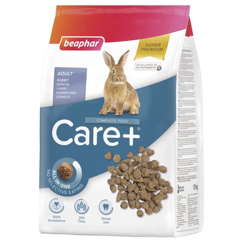 Beaphar -Care+® Rabbit Food 1.5kg - All-in-one Super-Premium Rabbit Food - 