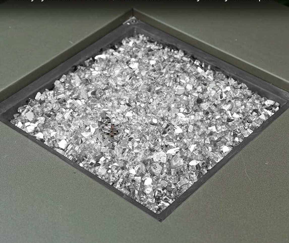 Skyflame 10-Pound Fire Glass for Fireplace Fire Pit, Platinum, Aqua and Cobalt