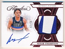 2024-25 Flawless Ausar Thompson Patch Autographs Ruby Auto #FPA-ATP (01/15)