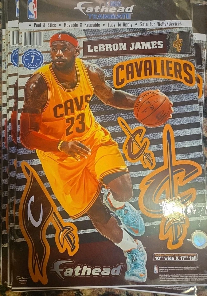 Cleveland Cavaliers Lebron James Fathead 10”x17” NBA compañero de equipo pelar y pegar pared Foto 2 de 4