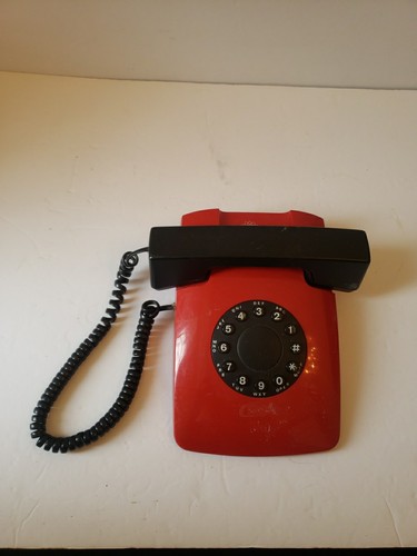 US Tron Vintage 1970s Red & Black Touch Tone Phone Faux Rotary Face - Picture 1 of 6