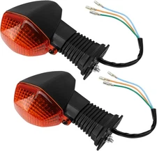 2Pcs Motorcycle LED Turn Signal Indicator Light Blinker Lamp Black 