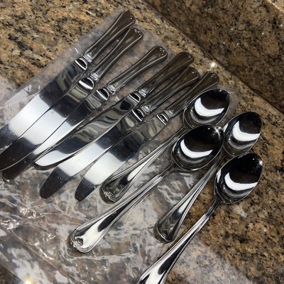 Sabatier Stainless Steel Flatware Retired  Knives New 6 Maison Soup Spoons 4