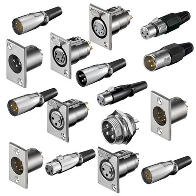 XLR 3 4 5 pol Stecker Buchse Audio Mikrofon Kabel Einbau Verbinder Kupplung pin