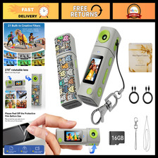 2K Mini Keychain Digital Camera, 16GB Card, HD LCD Display, Portable Video Camer
