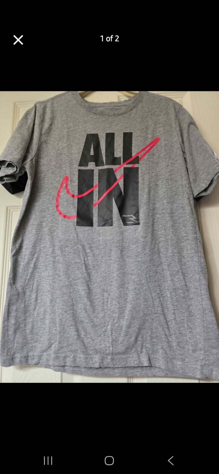 Nike 3 Brand All In Gray Graphic Short Sleeve T-Shirt Youth Size XL