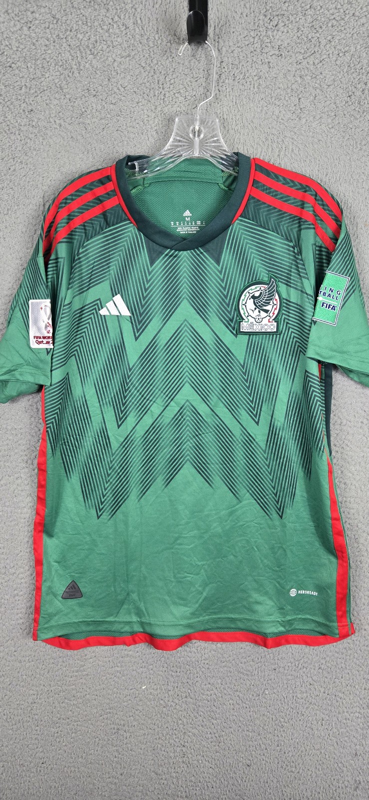 Adidas Mexico National Team 2022 Qatar Home Jersey Size M Slim Fit World Cup