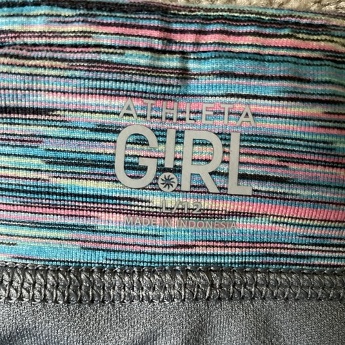 Athleta Girl Size L/12 Gray Lined Shorts Zip Back Pocket Side Pockets - Picture 4 of 8