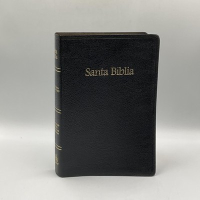Vintage Santa Biblia RVR1960 Letra Grande Indexed Holman Black Faux Leather