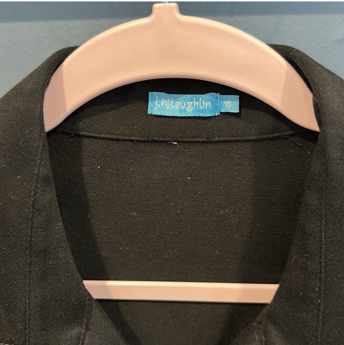 J. McLaughlin Black Button Front Collared Sleevel… - image 3