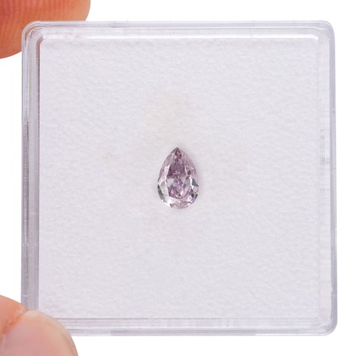 0.09 Ct Natural Fancy Color Pink Diamond Pear GIA Certified Jewelry Rare - Picture 4 of 7