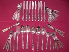49 Pieces Oneida Community My Rose Stainless Flatware Spoons Forks Knives +++