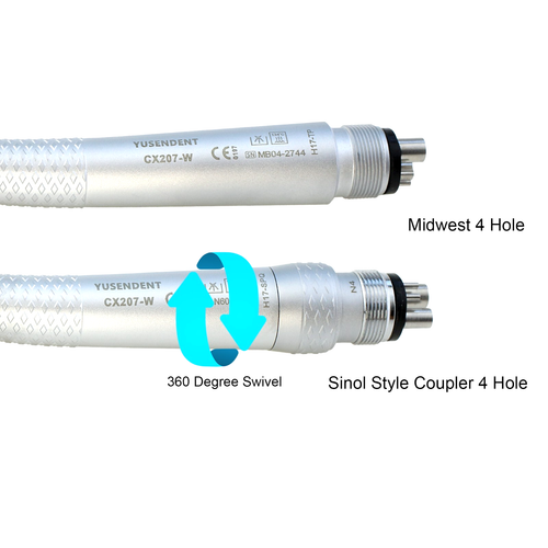 Pieza de mano dental de alta velocidad COXO turbina de aire Midwest de 4 orificios estilo Sinol CX207-W - Imagen 6 de 113