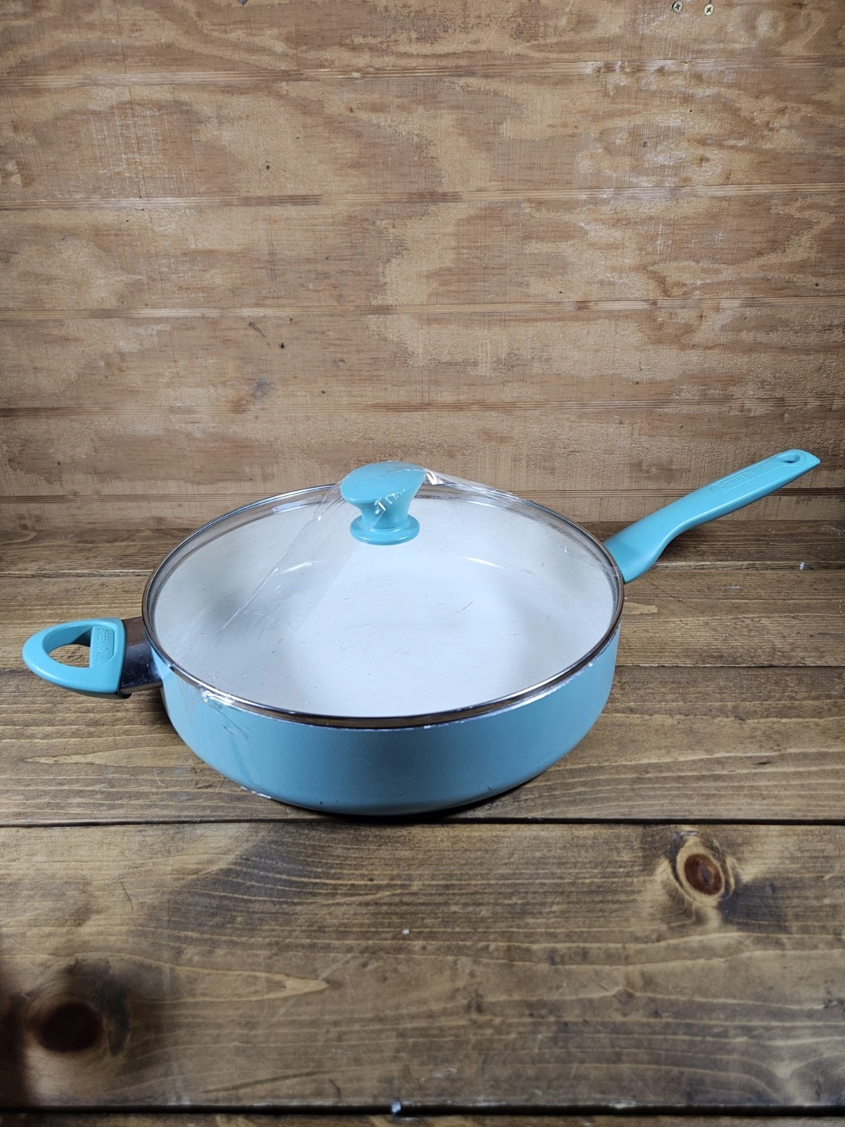 GreenPan Rio Healthy Ceramic Nonstick 5QT Saute Pan Jumbo Cooker Turquoise