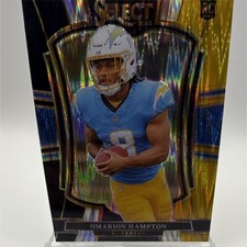 Omarion Hampton Black and Gold Shock Panini Select Premier Level Chargers 2025