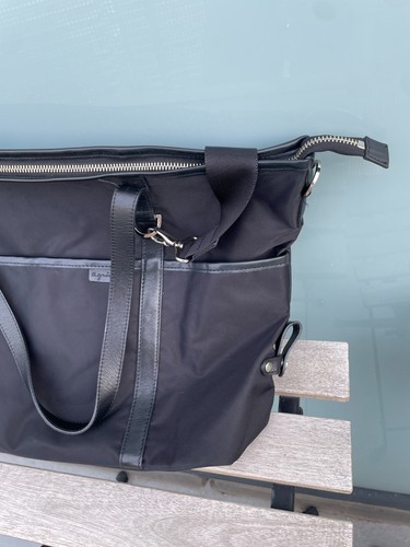 Agnes b. VOYAGE 2 Way Boston Tote Black Bag Made in Japan - Picture 2 of 9