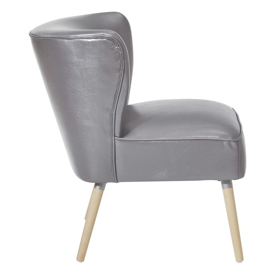 Amity Side Chair in Sizzle Pewter Fabric with Solid Wood - Image 3 of 4