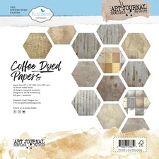 ELIZABETH CRAFT - COFFEE DYED PAPERS - 12" X 12" - 12 SHEETS - 80LB CARDSTOCK