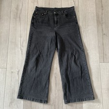 Gap Jeans Womens Size 33 Short 16 Black Denim Wide Leg