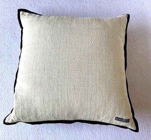 Ryan Studio CREAM/BLACK 22X22 RYAN FC RYS PILLOW, RAFFIA FRETWORK 19648 USA - Picture 15 of 21