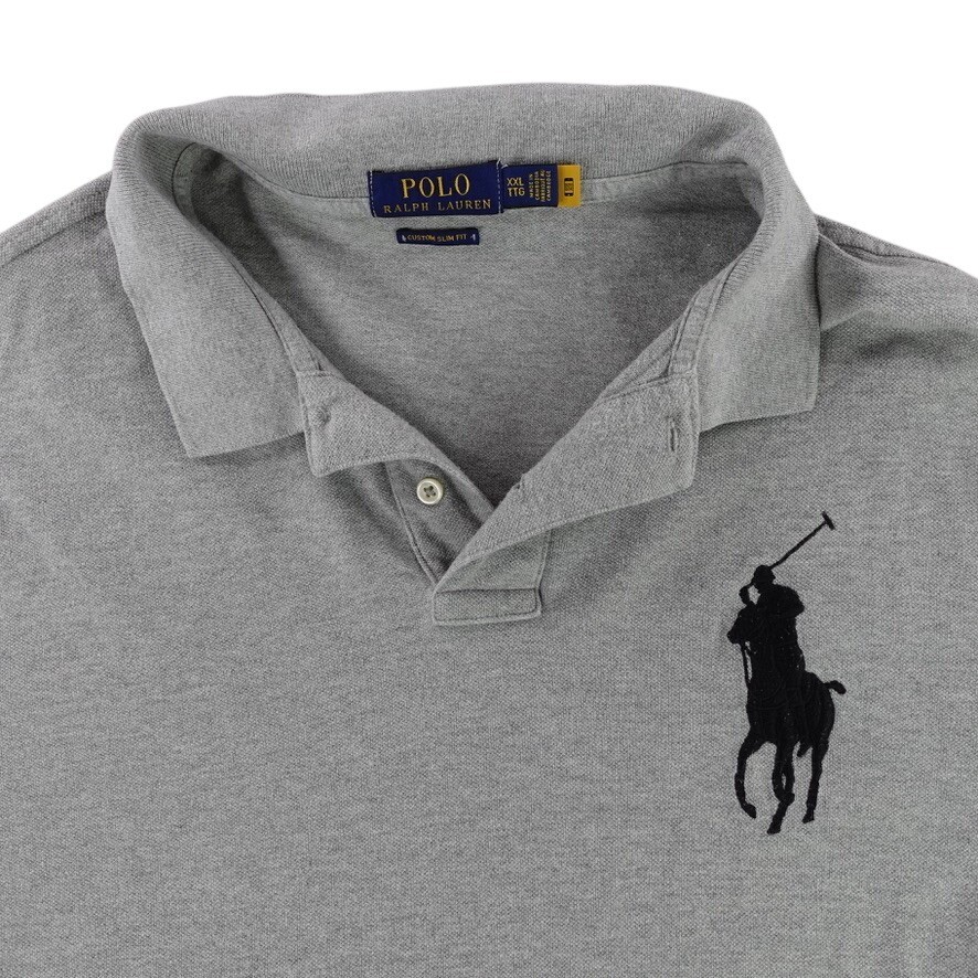 Polo Ralph Lauren Mens XXL Gray Big Pony Custom Slim Fit Short Sleeve Polo Shirt thumbnail 2