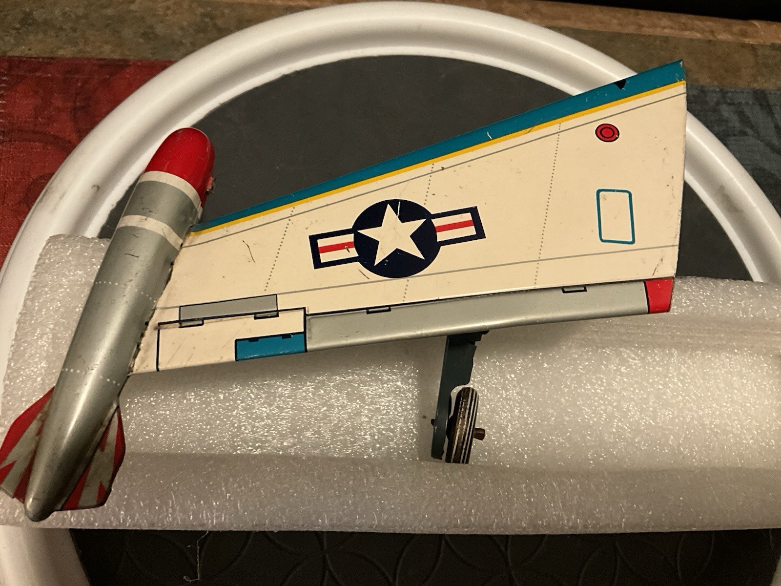 Vintage Tin Pair USAF Jet Plane Wings For Battery Operated Toy 1960s, Wings Only