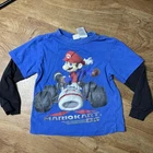 Vtg Nintendo Mario Kart DS Shirt Boys 4 Blue Layered Long Sleeve