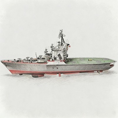 Military Model USSR Soviet Union Moskva Class Helicopter Carrier  Water Line