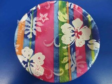Bahama Breeze Hibiscus Tropical Luau Beach Pool Party 7" Paper Dessert Plates