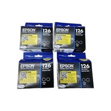 Lot of 4 Epson 126 High Capacity Black Ink 2-Pack Genuine OEM T126120-D2