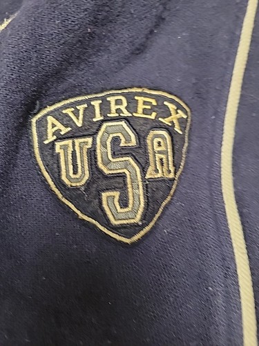Vintage 90s Avirex USA Varsity Bomber Jacket Mens 6XL Navy Wool *SEE PICS - Bild 8 von 24