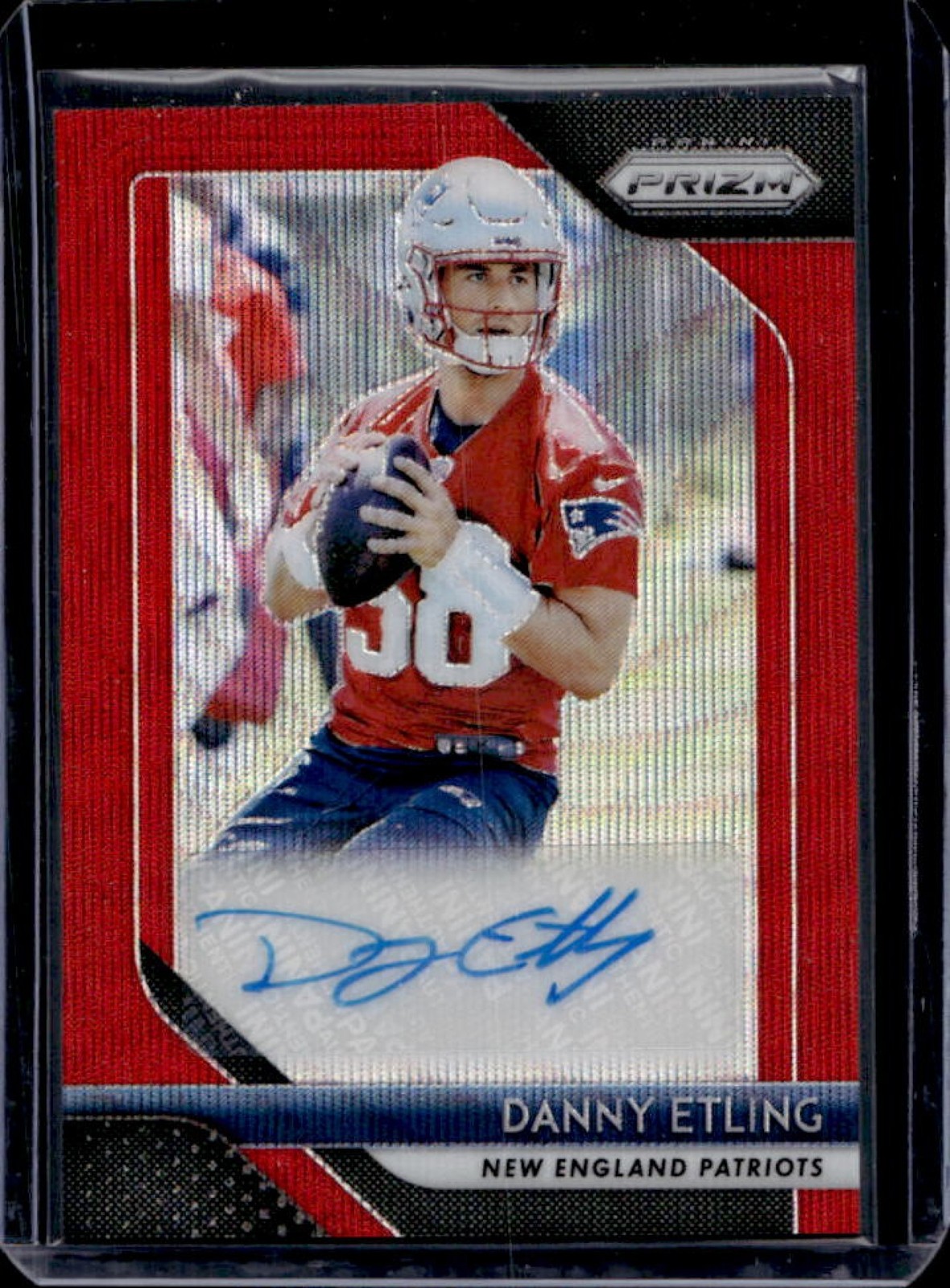 Danny Etling Panini Prizm Rookie Autographs #DET Red Wave