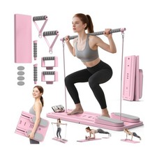 Multifunctional Pilates Board, Pilates Reformer Sets 7-in-1 Foldable Pilates ...