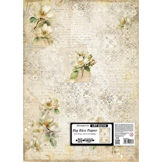 Stamperia 50x70cm Big Rice Paper - All Around Camellia DFSAJB018