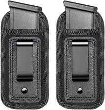 2-Pack Universal Magazine IWB Concealed Carry Holster, Single Double Black 