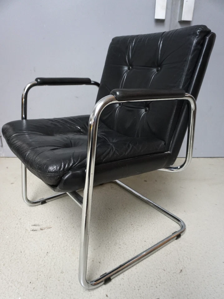 Vintage Design Freischwinger Armlehnsessel Armlehner Stuhl Sessel 80er(F25-1404) - Bild 3 von 4