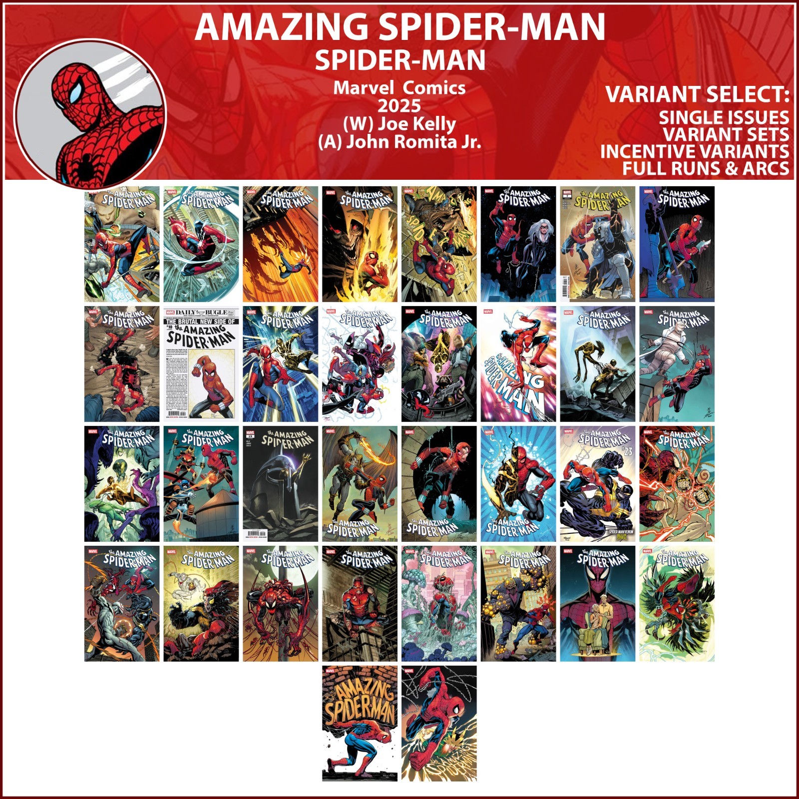 Amazing Spider-Man (2025) #1-27 28 29 30 31 32 33 34 Marvel Comics COVER SELECT