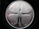 1 OZ. SILVER.999 SAINT PATTY'S DAY 4 LEAF CLOVER GOOD LUCK 2014 COIN  + GOLD
