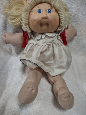 Cabbage Patch Kids Girl Doll Blonde Hair Blue Eyes VTG 1982