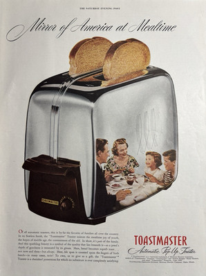 1951 Toastmaster Pop Up Toaster Automatic America Mealtime Elgin IL VTG Print Ad