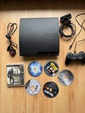 Sony PlayStation 3 Slim 160GB Black Console CECH-3003A With Controller & 6 Games