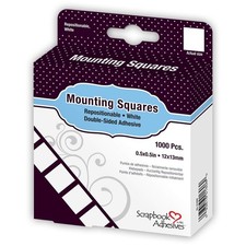 Scrapbook Adhesives by 3L Repositionable Mounting Squares, 1000-Pack, White