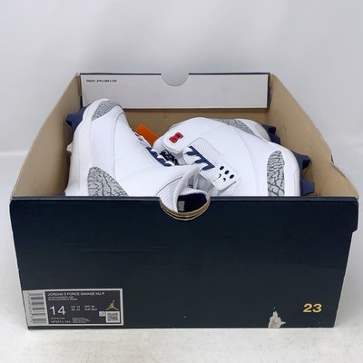 Air Jordan 3 'Howard Bison PE' White Cement Football Cleats, Size