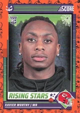 2024 Score-A-Treat #50 Xavier Worthy A-Treat - Rising Stars Orange Pumpkin