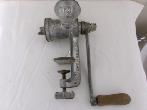 Vintage Keystone #10 Meat Grinder With Hand Crank Tabletop Clamp