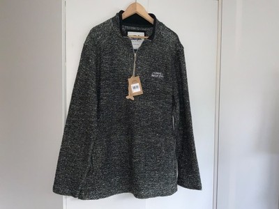 Weird Fish strukturiert anthrazit dunkler Schatten 1/4 Reißverschluss Fleece UK Herren 2XL - neu & Etikett