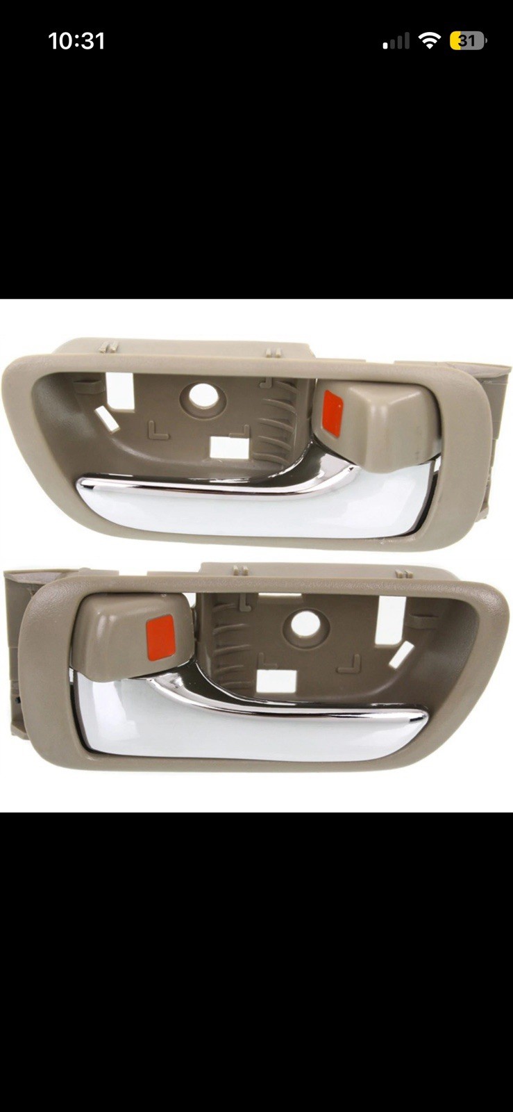 Door Handle Set For 2002-2006 Toyota Camry With Beige Bezel Front or Rear 2Pc