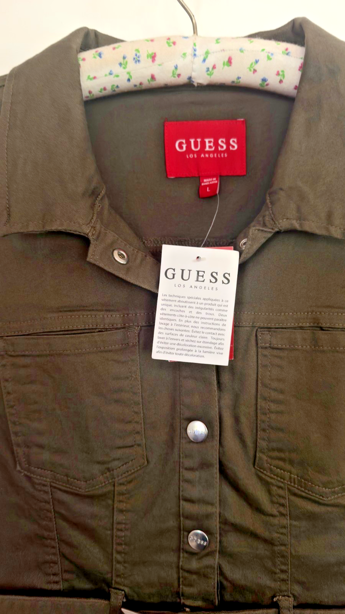 guess olive green dress brand with Belt 98% Cotton NWT Original $79.99 Size L L/14